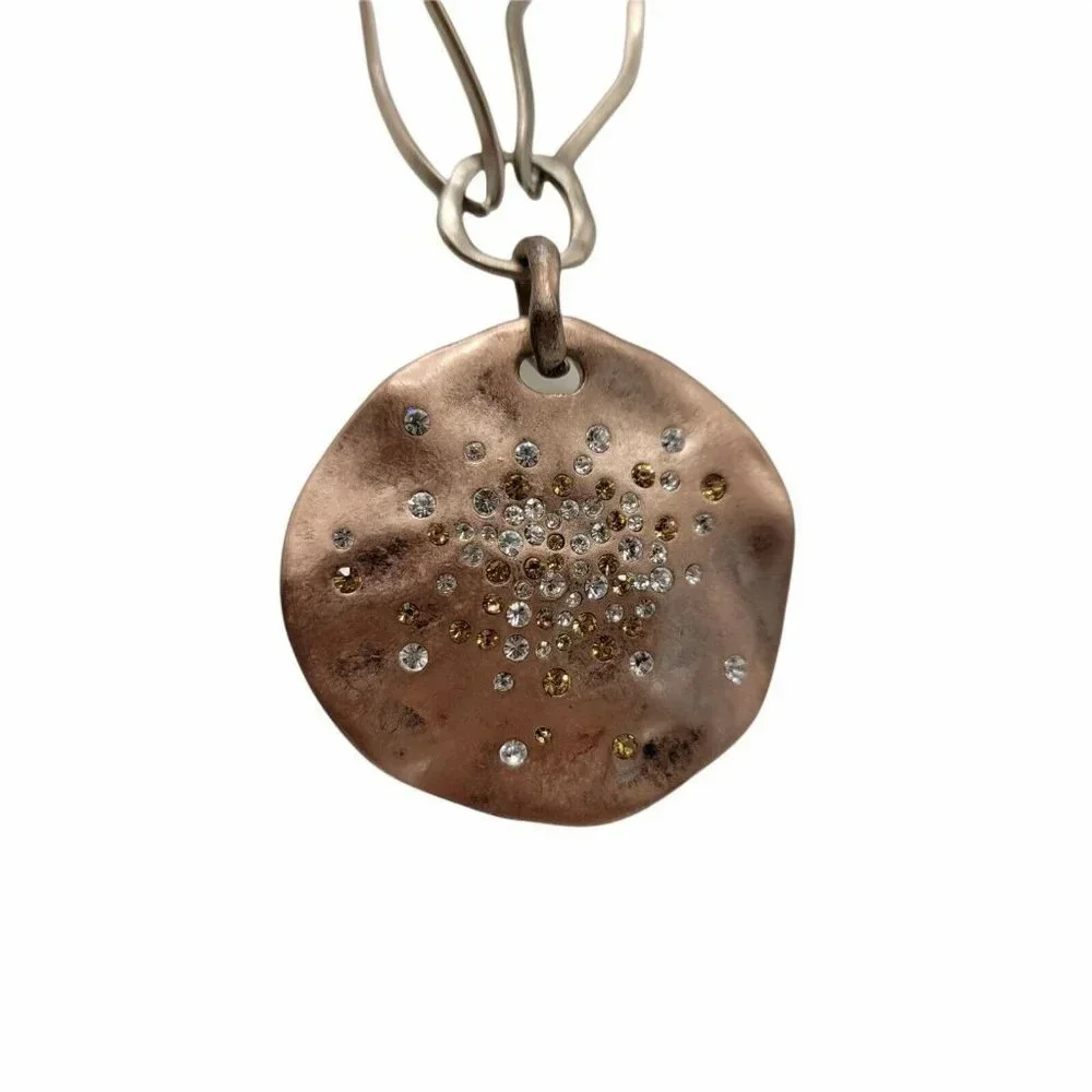 Clear Topaz Rhinestone Matte Gold Tone Geometric
